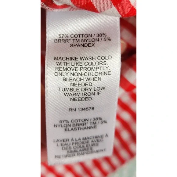 Vineyard Vines Mens L On-The-Go Performance Gingham Shirt Red White 1W011301 - Picture 8 of 9